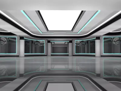 Sci Fi Interior Hangar 3D model