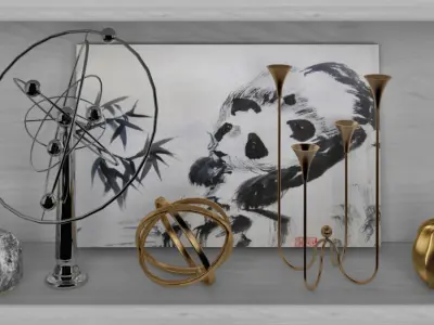 Decorative sets Shelves 2 3D model