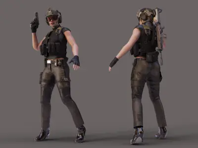 Special Force Girl Base Model Free 3D model