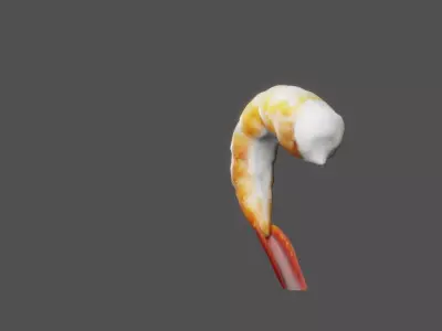 Cooked Shrimp Free low-poly 3D model