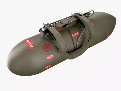 Helicopter External Fuel Tank 450L With Mount Low-poly 3D model