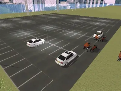 Parking Lot Free low-poly 3D model