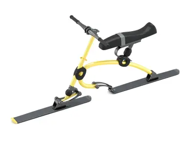 Skibob exercise bike with handlebar 3D model