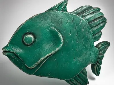 Metal Fish pendant  Low-poly 3D model