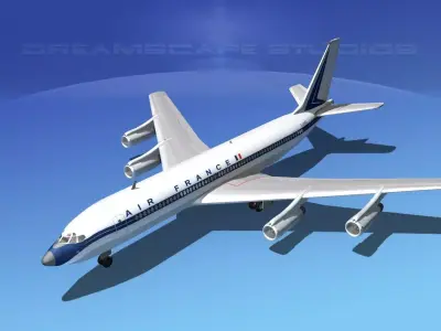 Boeing 707 Air France 1 3D model