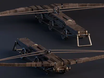 Da Vinci Inventions - Giant crossbow Low-poly 3D model