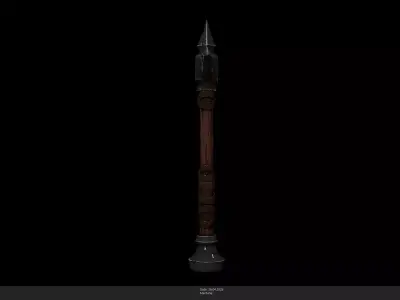 Stylized Runic Frost Axe Game Ready - AI Low-poly 3D model