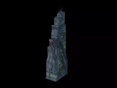 Cyberpunk Building 6 Low-poly 3D model purchase
