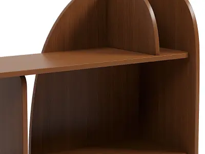 Low bookcase made of walnut wood Gorman Free low-poly 3D model