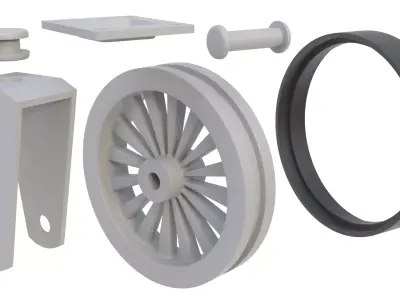 Furniture caster 04 3D model