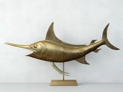 Mid Century Brass Marlin 3D model