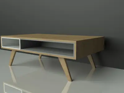 Coffee table - wood - colorful - furniture set - Artrzcinski Low-poly 3D model