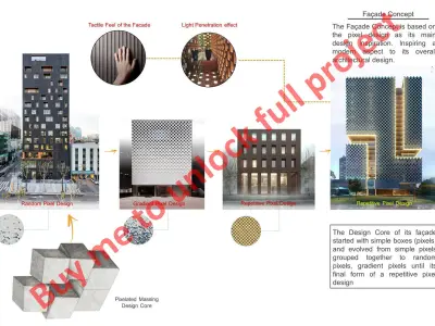 Tower in a city FULL Residential building Revit Lumion 3D model