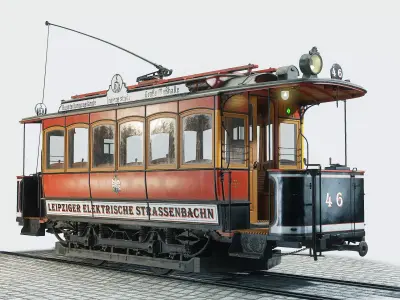 Herbrand VN 125 Historic Tram Modular Low-poly 3D model