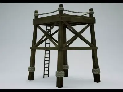 Guard Tower Low-poly 3D model