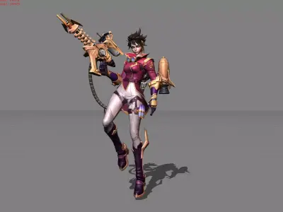 Jet archer Kimmy Steam Researcher Low-poly 3D model