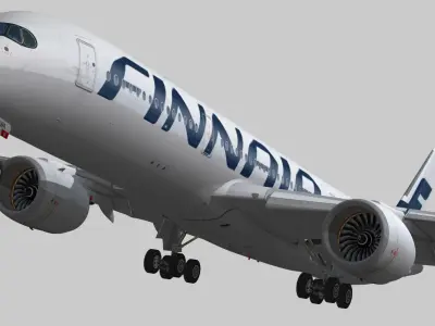 Airbus A350-900 XWB Finnair OH-LWA Low-poly 3D model