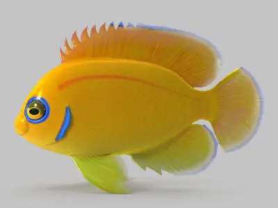 Lemon Peel Angel Low-poly 3D model