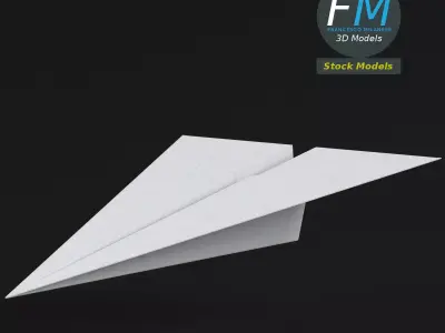 Paper plane 1 Low-poly 3D model