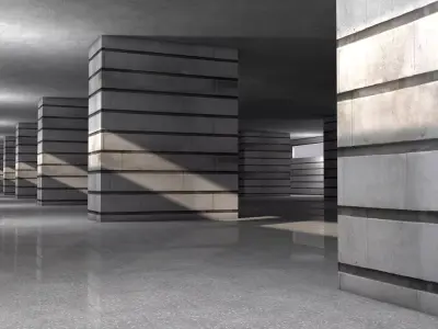 Empty Concrete Tunnel Low-poly 3D model