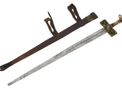 Takouba Sword Low-poly 3D model