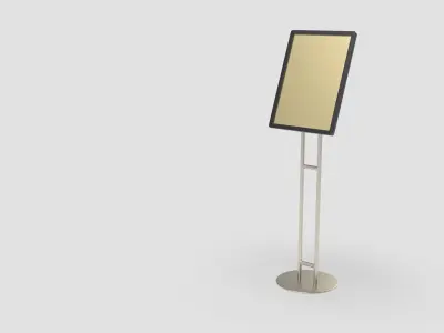 Style advertisement menu close to a urban street in city 3D model