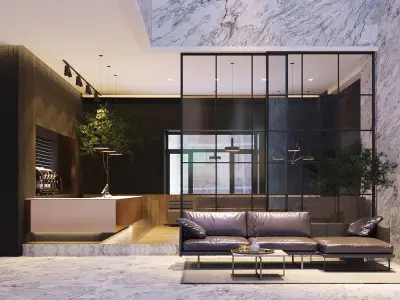 4 Different coffee shop style 3D Model Collection