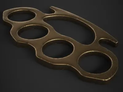 Brass Knuckles 3 Pack Low-poly 3D model