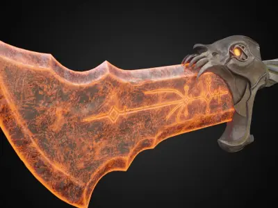 Chaos blades God of war ragnarok Low-poly 3D model