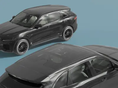 Premium Crossover Black Panoramic Roof 3D model