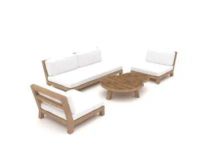 garden furniture set  Low-poly 3D model