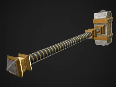 Fantasy Great Hammer 04 Low-poly 3D model