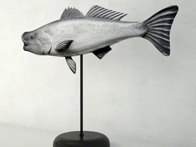 George Strunk Handmade Wooden Fish Sculpture 3D model