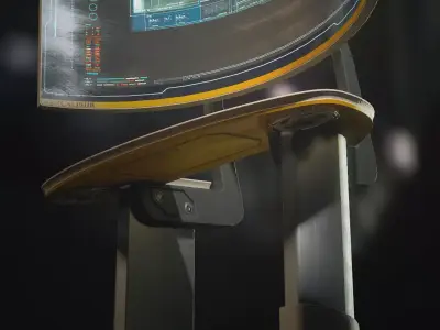Excalibur standing computer terminal Low-poly 3D model