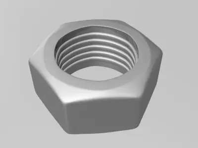Steel Hex Nut 3D model