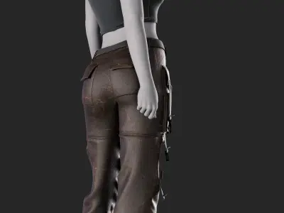 Girls Outfit 80 - Marvelous Designer 3D model