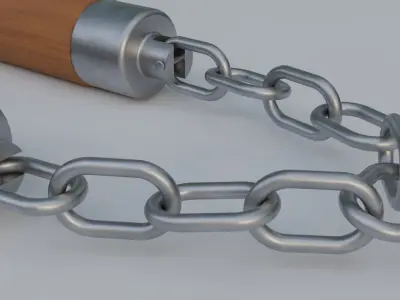 Wooden Nunchucks 3D model