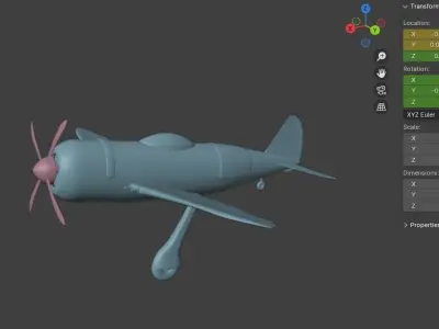  REPRESENTATION OF A 1945 AIRPLANE Free 3D model