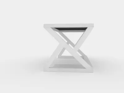 Tempered glass computer desk home office simple modern Free 3D model