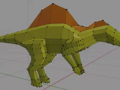 espinosaurio polygonal dinosaur Low-poly 3D model