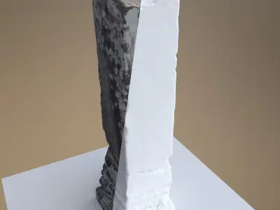 Scanned Pillar Old Damaged for Rendering and Games Low-poly 3D model