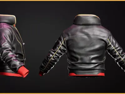 Modular Cyber Jacket Bombre Low-poly 3D model