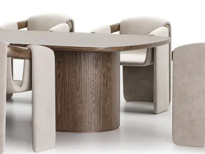 Paolo Castelli SARI chair moon table 3D model