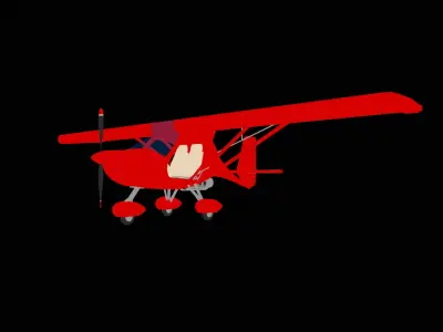 Ultralight Aircraft Low-poly 3D model