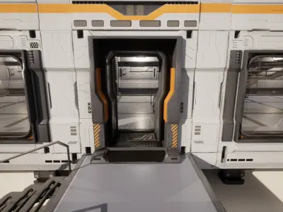 SCIFI modules kitbash Military Base Building Kit Cyberpunk Low-poly 3D model