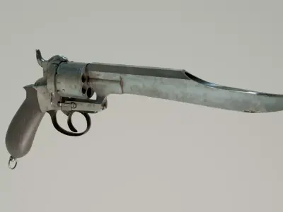 Revolver-Knife Low-poly 3D model