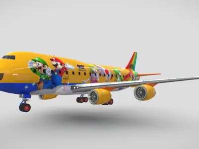 Super Mario Airplane - Galaxy Air - Mario Kart 8 3D model