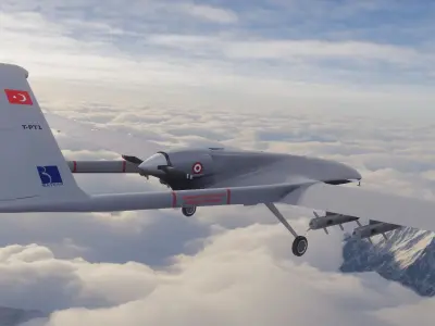 Tb2 Bayraktar - Fully Rigged Low-poly 3D model