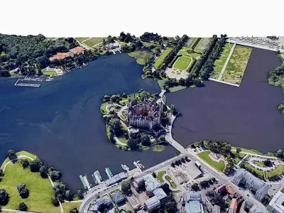 Schwering Castle - Palace Low-poly 3D model