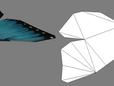Low-Poly Hand-Painted Morpho Butterfly Low-poly 3D model